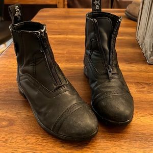 Kids Saxon Black Zip Paddock Riding Boots 2